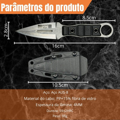Mini Faca Russa Fulltang 440c Edc Defesa Bainha Kydex