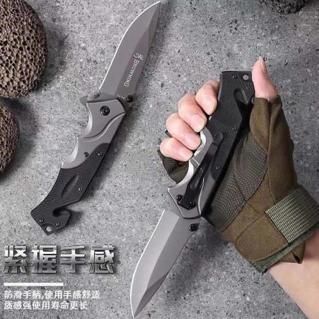 Canivete Emborrachado Inox 440C Semi-automático Browning