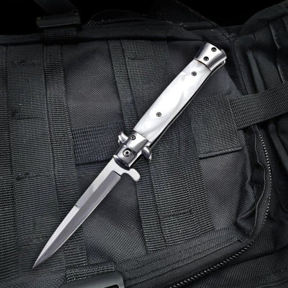 Canivete Personalizado Madeira Milano Mafia Stilleto Lamina Aço