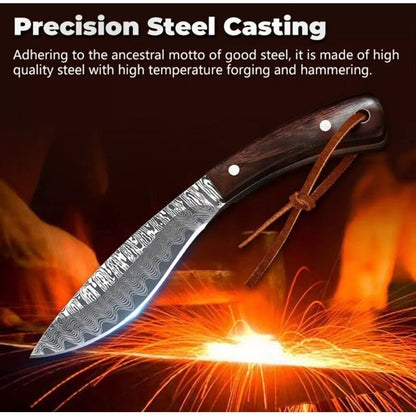 Mini Faca Pena de Falcão Pintura Estilo Damasco