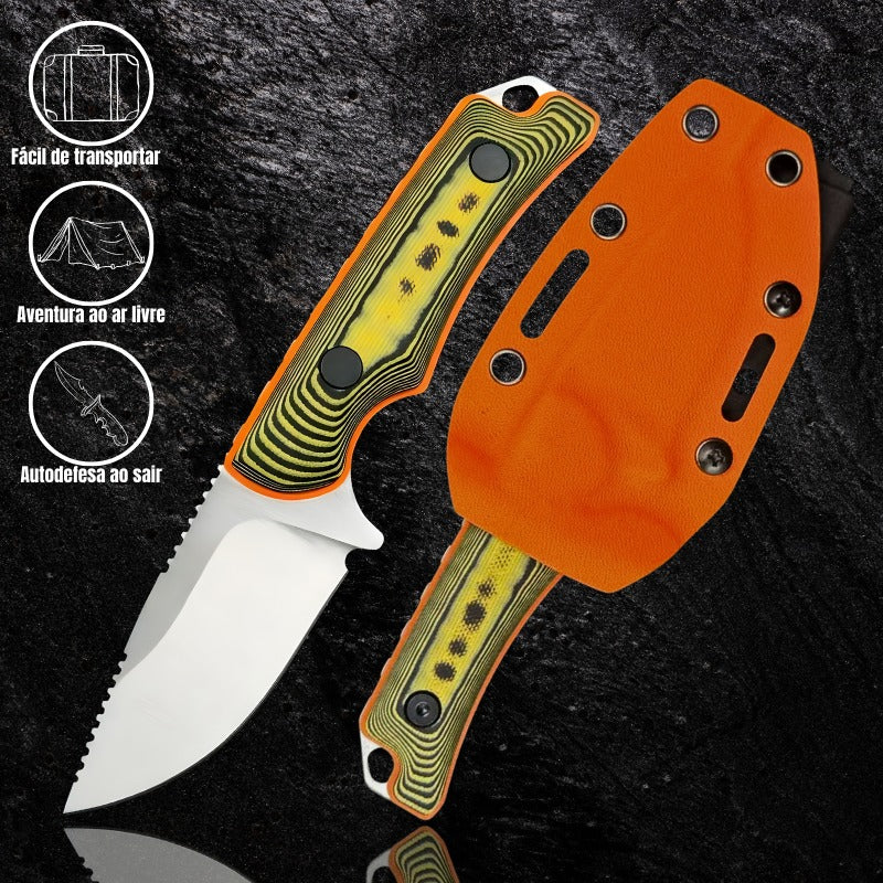 Faca Viper Profissional Compacta Aço 8Cr13MoV com Cabo G10 e Bainha Kydex