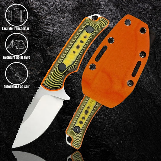 Faca Viper Profissional Compacta Aço 8Cr13MoV com Cabo G10 e Bainha Kydex