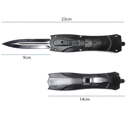Canivete Automático Falcon Aço Inox Abertura Frontal Saque Rápido Quebra Vidro Com Clip
