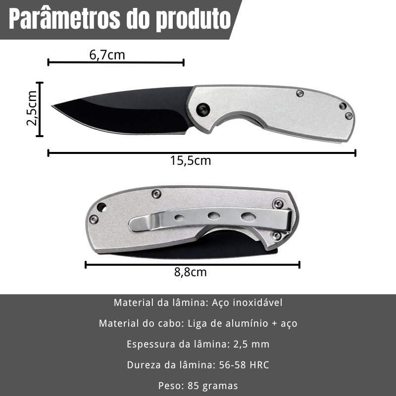 Mini Canivete Manual CF-252-A: Aço Inox e Liga de Alumínio