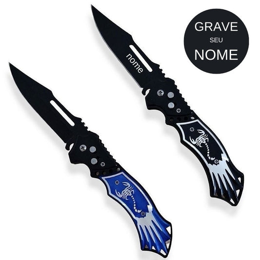 Canivete Personalizado Automático Escorpião Com Clip Em Bolso
