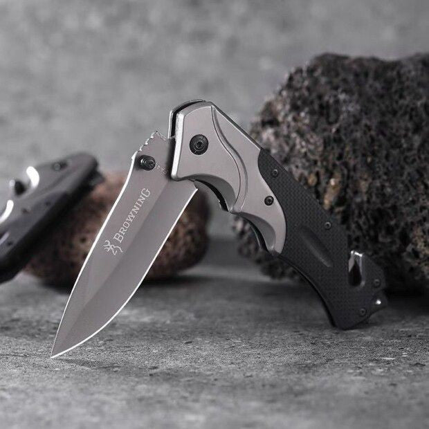 Canivete Emborrachado Inox 440C Semi-automático Browning