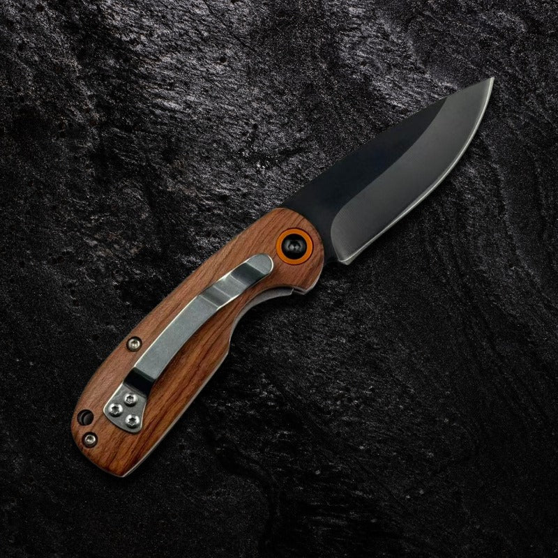 Canivete Pear de Bolso Aço Inox Black com Cabo em Madeira de Pera