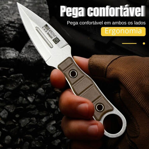 Mini Faca Russa Fulltang 440c Edc Defesa Bainha Kydex