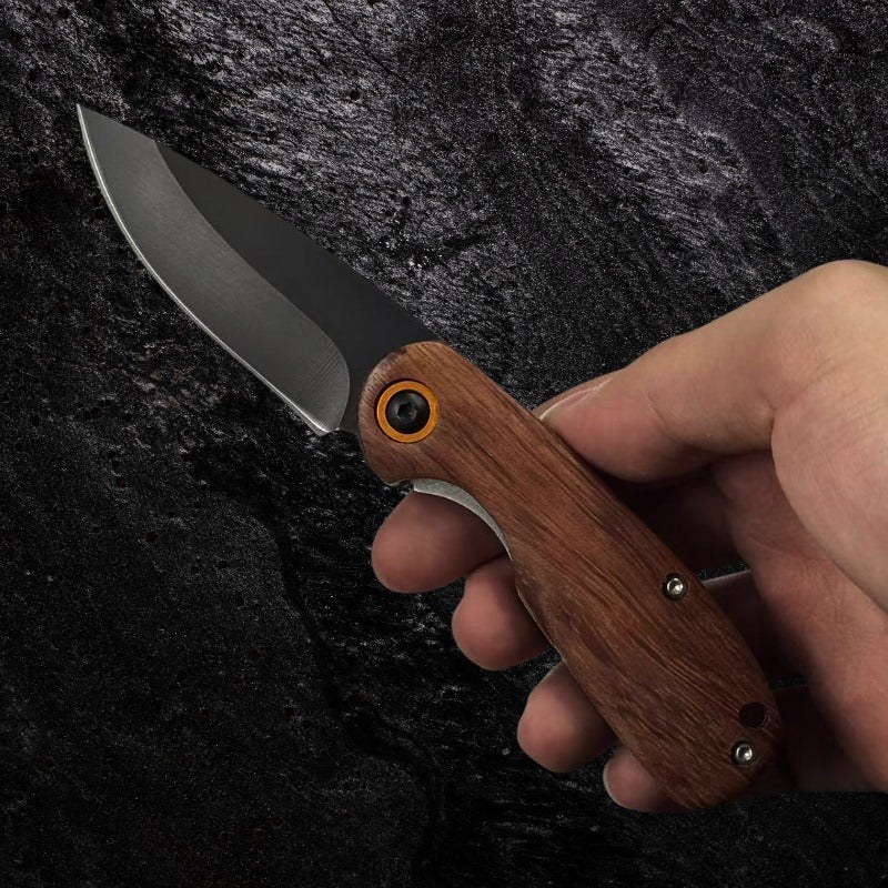 Canivete Pear de Bolso Aço Inox Black com Cabo em Madeira de Pera