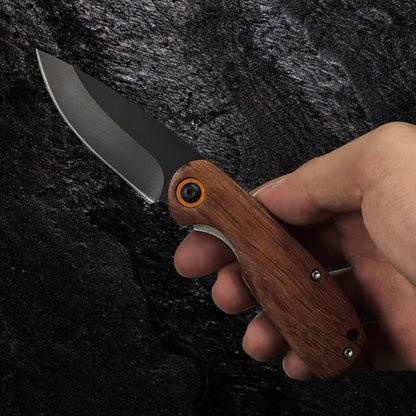 Canivete Pear de Bolso Aço Inox Black com Cabo em Madeira de Pera