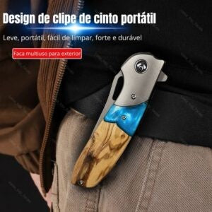 Canivete Utilitário CF-98 - Aço 440 com Cabo em Madeira e Resina